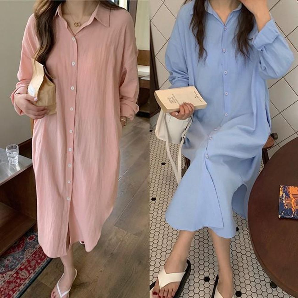 여성 데일리 셔츠 롱원피스 HHE