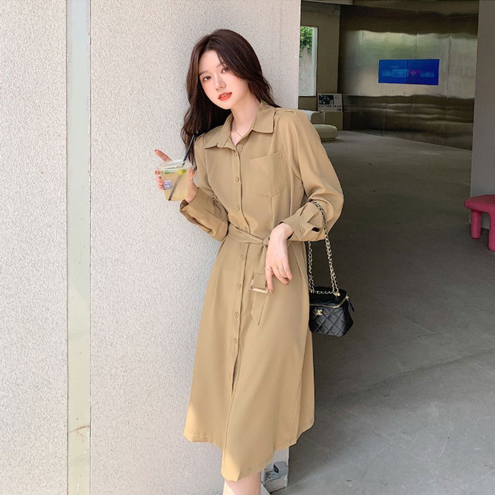코디피셜 이지루즈 셔츠형 원피스