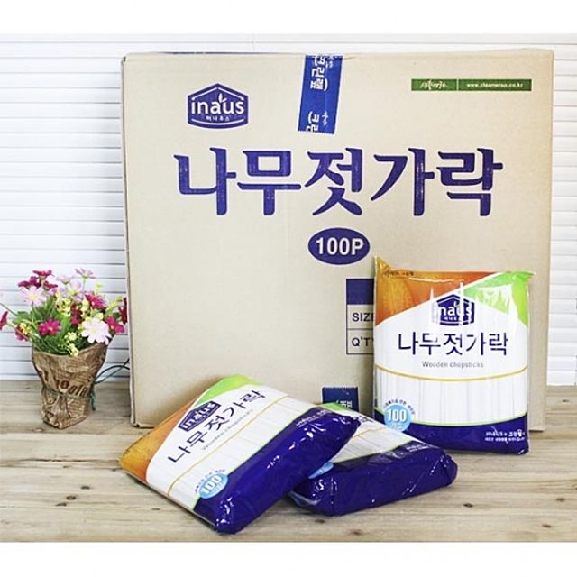 (BOX)크린랩나무젓가락(100P)_30개입