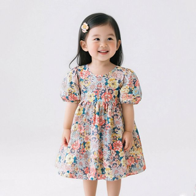 가든 스퀘어넥 아동 벌룬반팔원피스 205161