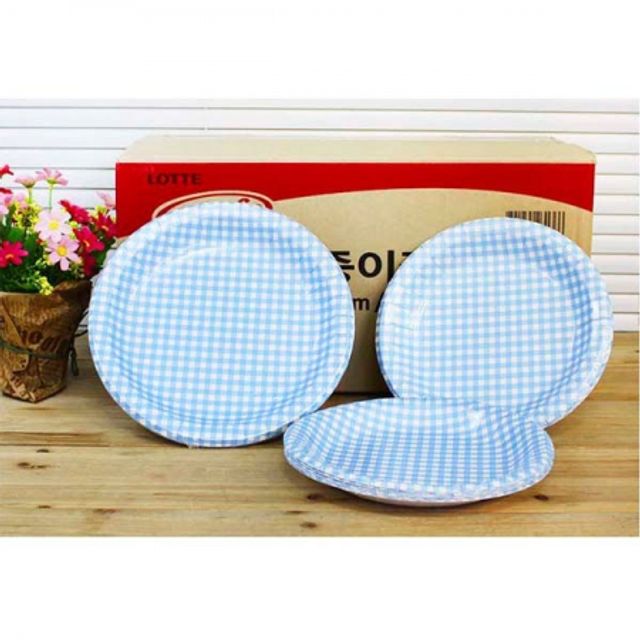 BOX 이라이프 블루 종이접시 230mm 200p 일회용접시