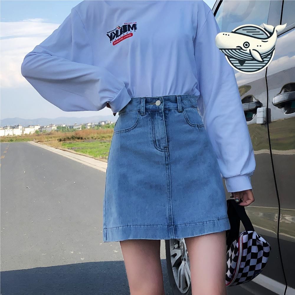 스타일리시 청바지 미니스커트 데일리 아이템