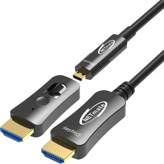 HAC100D HDMI2.0 Hybrid AOC 배관용 케이블 100m블랙