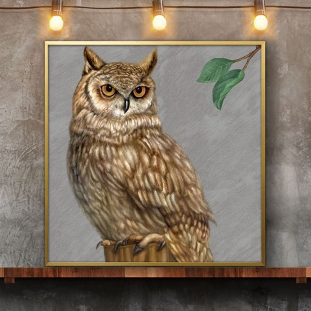 부엉이그림 액자 50G OWL7 풍수그림 돈들어오는