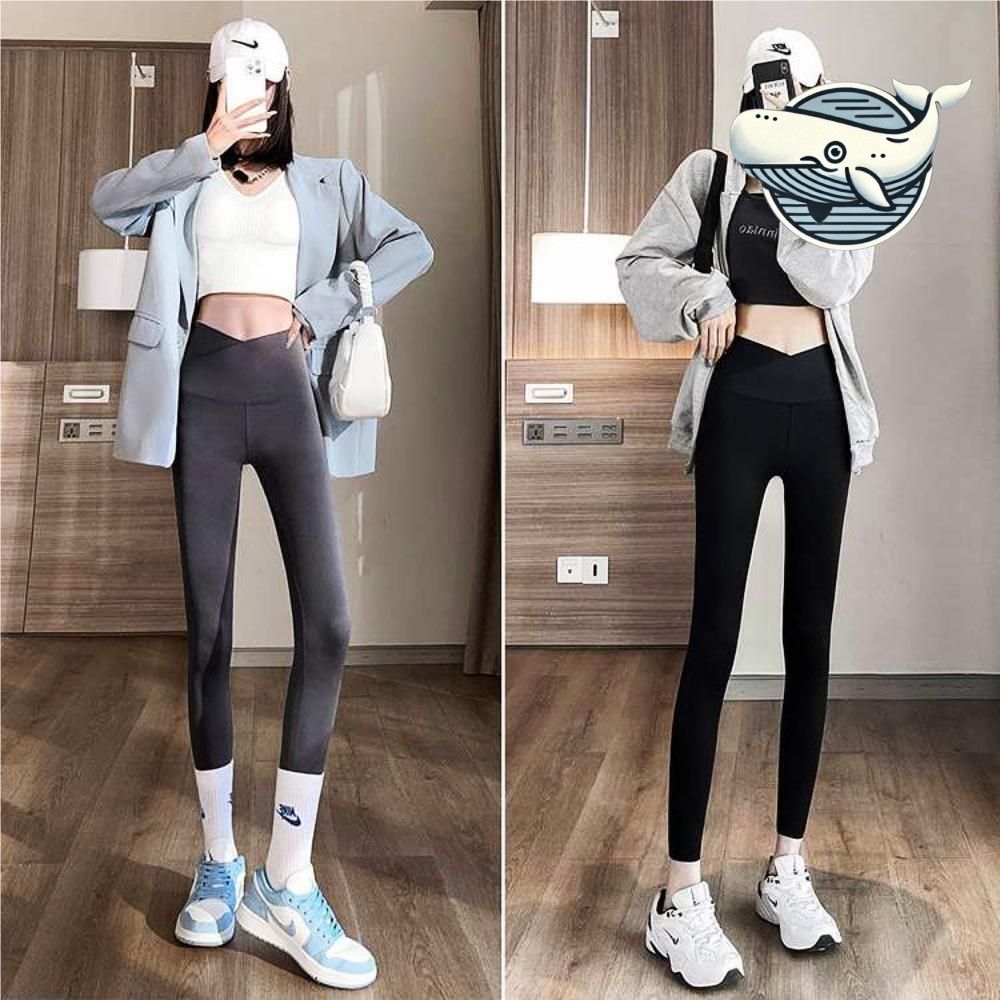 여성용 편안한 필라테스 레깅스 크로스 디자인