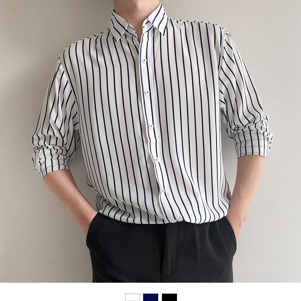 기본 줄무늬 남성 셔츠