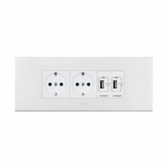아테오 유럽형 화이트 콘센트2구+USB2구 (6M) 르그랑