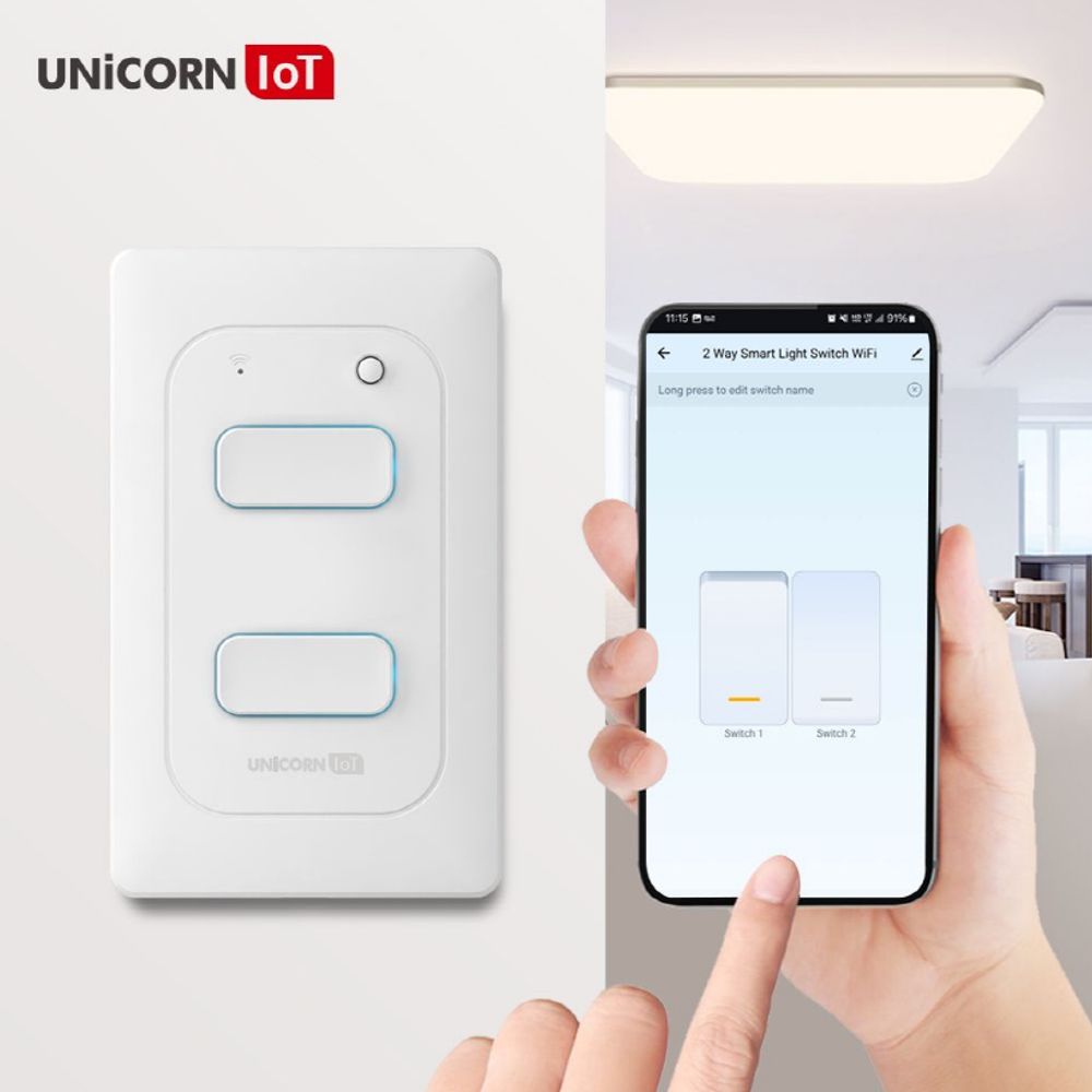 유니콘IoT 2구 스마트 벽스위치 무선원격제어 TS-SW2