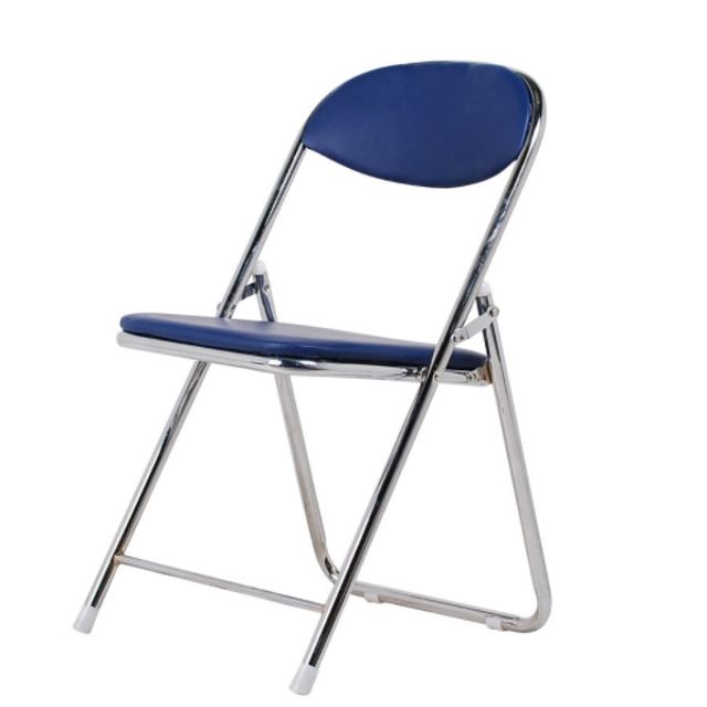 쿠션 철제의자 접이식 의자 강의실 의자 블루