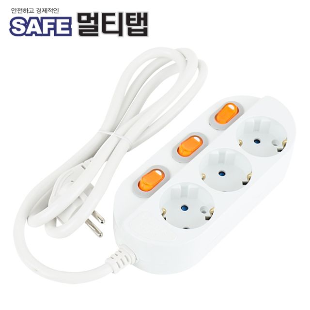 넷메이트 NM-330SFS SAFE 멀티탭 3구 개별 접지 3m