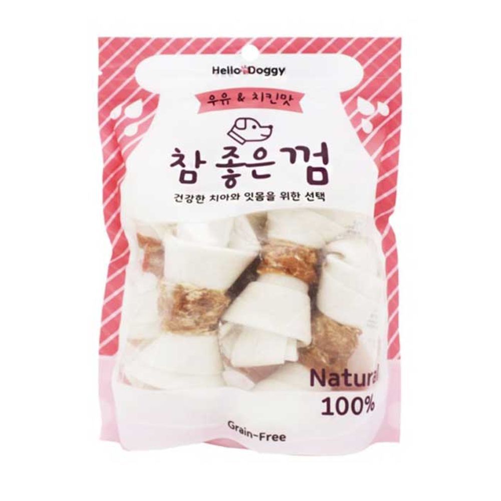 애견간식 헬로도기 참좋은껌 치킨 우유껌 6팩