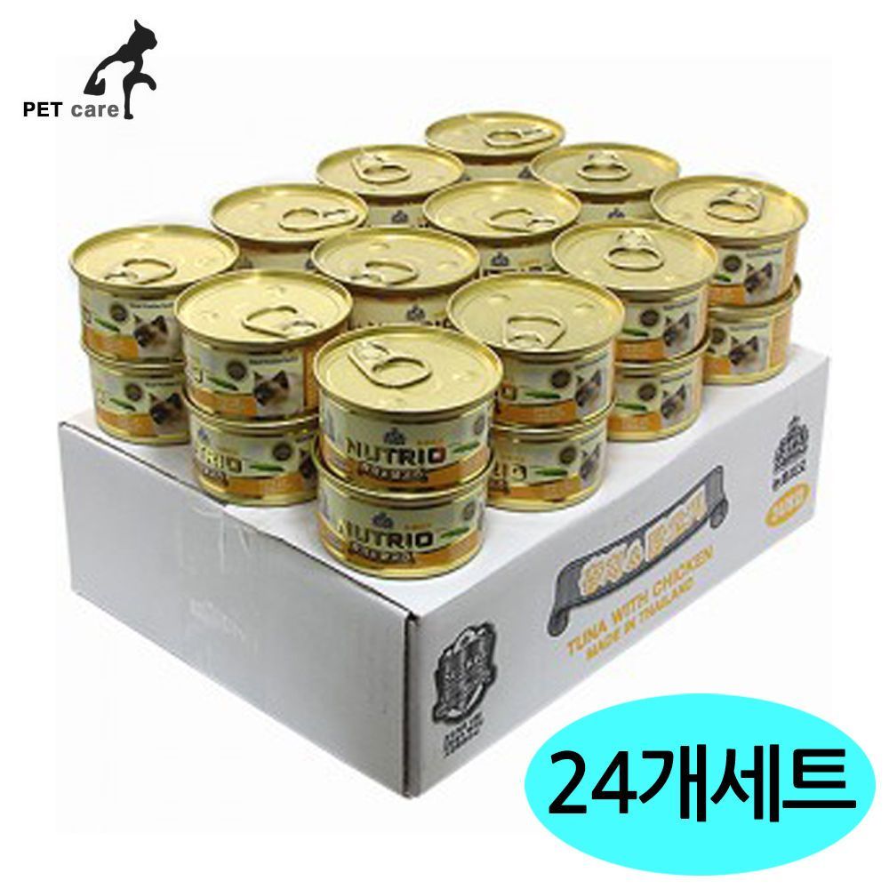 뉴트리오 CAT 캔 80g 참치.닭고기 24개세트 1박스