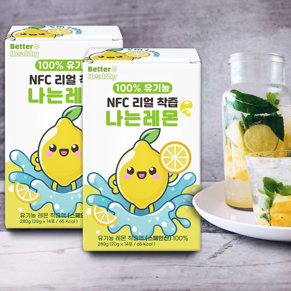 NFC착즙 나는레몬 유기농 레몬수 레몬즙 스틱 2박스