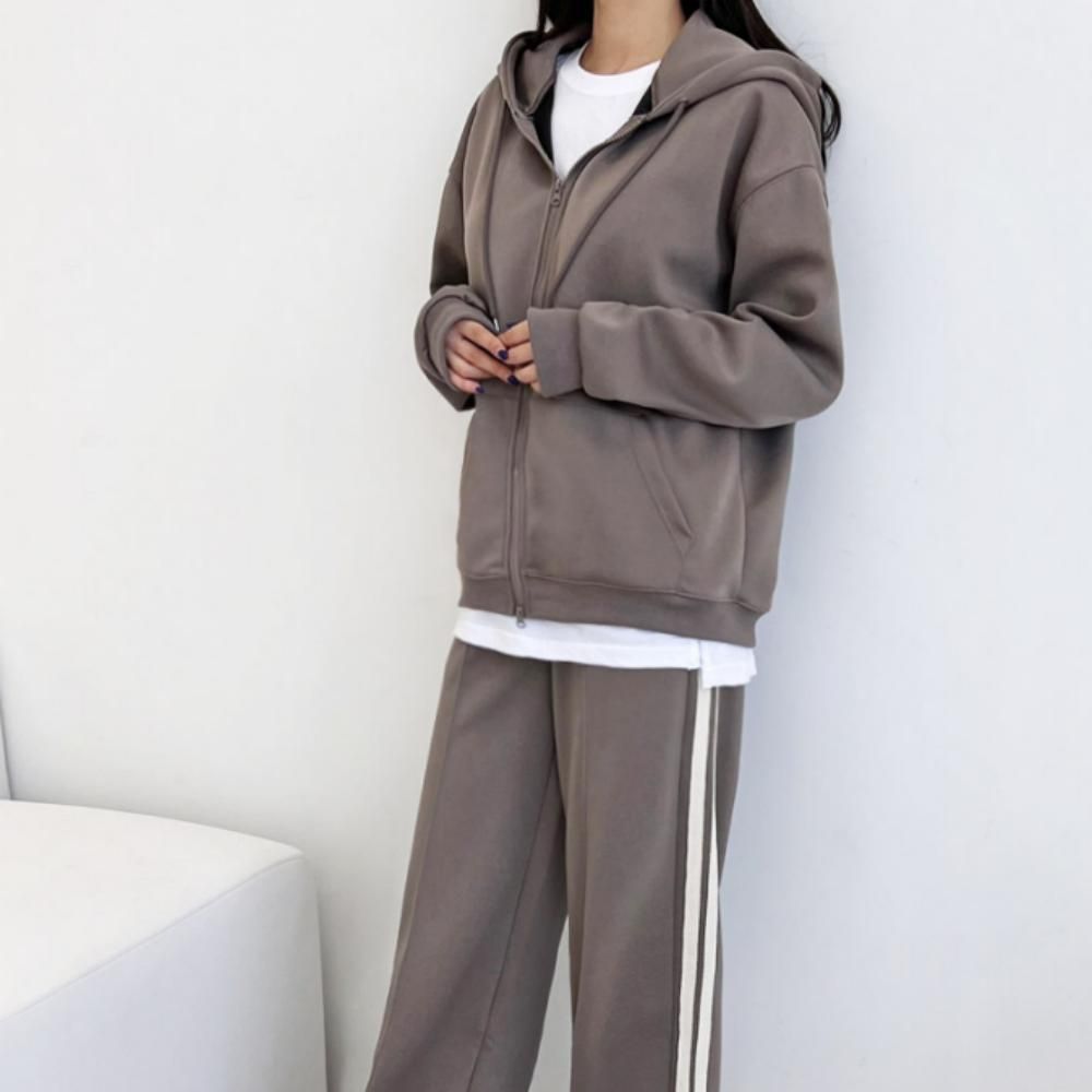 오버핏 투웨이 후드 집업 트랙 팬츠