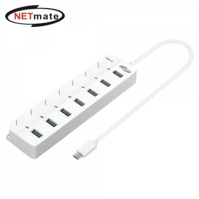 강원전자 넷메이트 USB3.0 Type C 7포트 허브 (화이