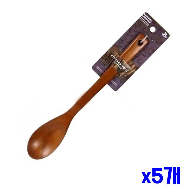x5개 요리용 옻칠 원목 볶음스푼 중형 요리수저