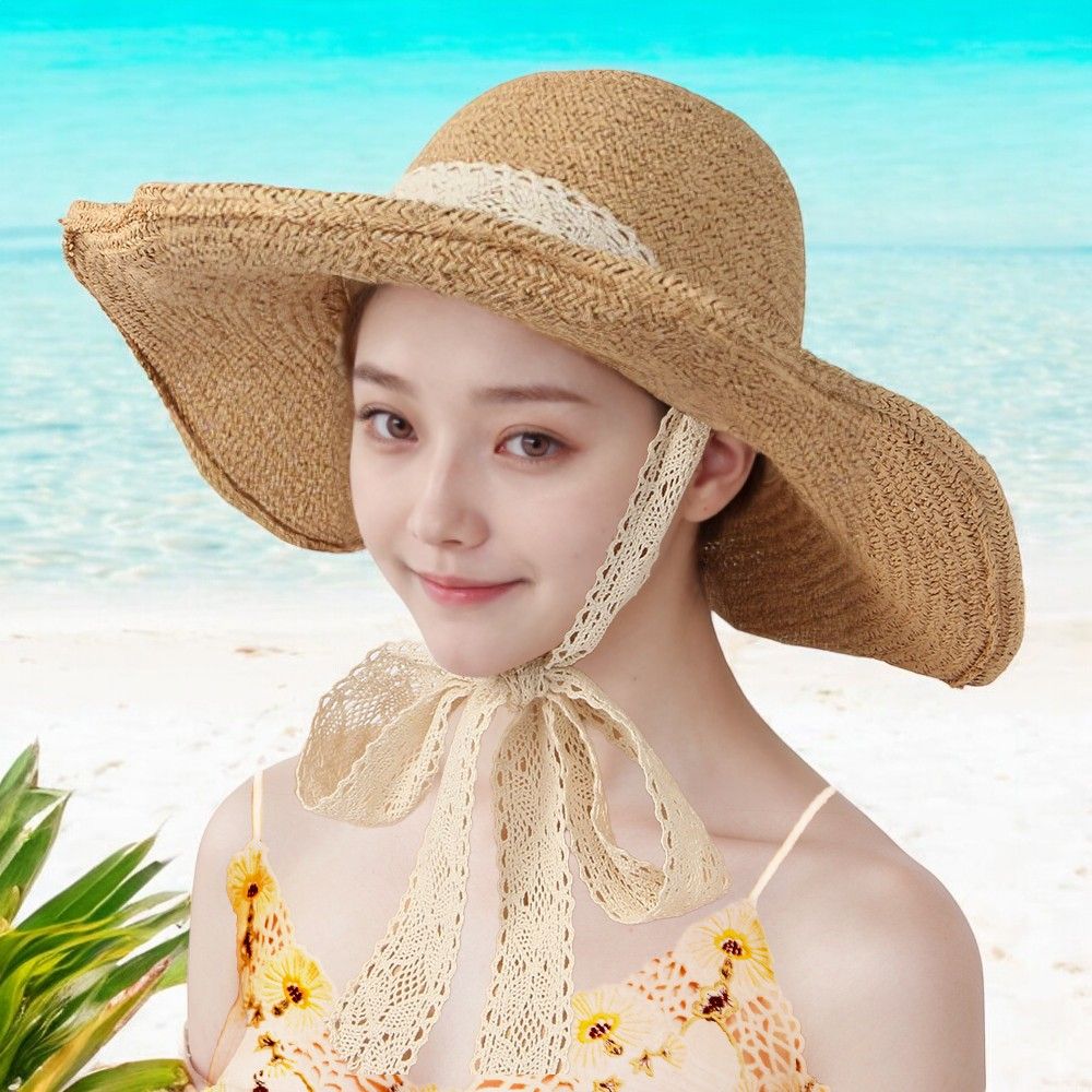 릴리안 리본 비치모자 여성 밀짚모자