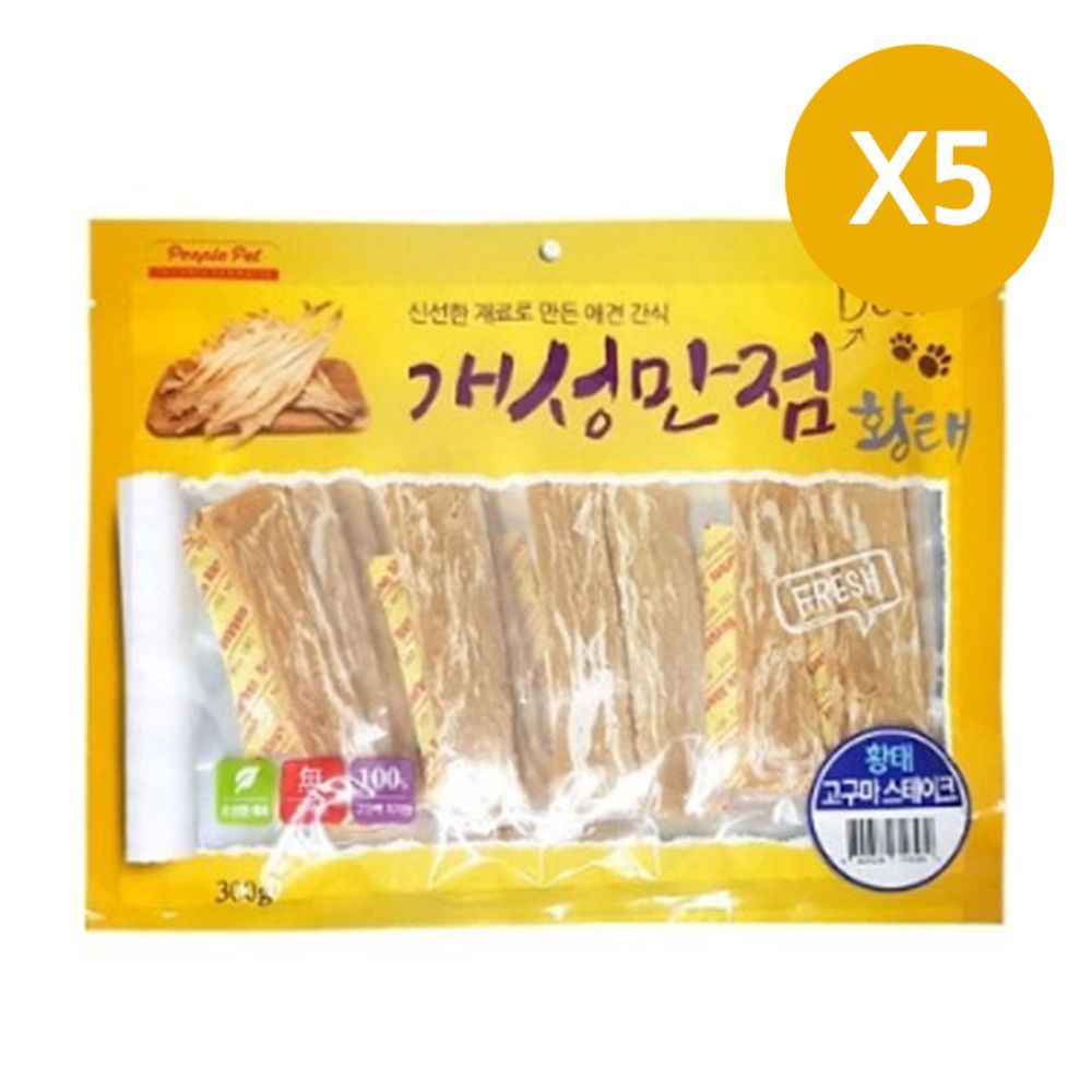 강아지 고구마 황태 일상 스테이크 300g 5P 애견 간식