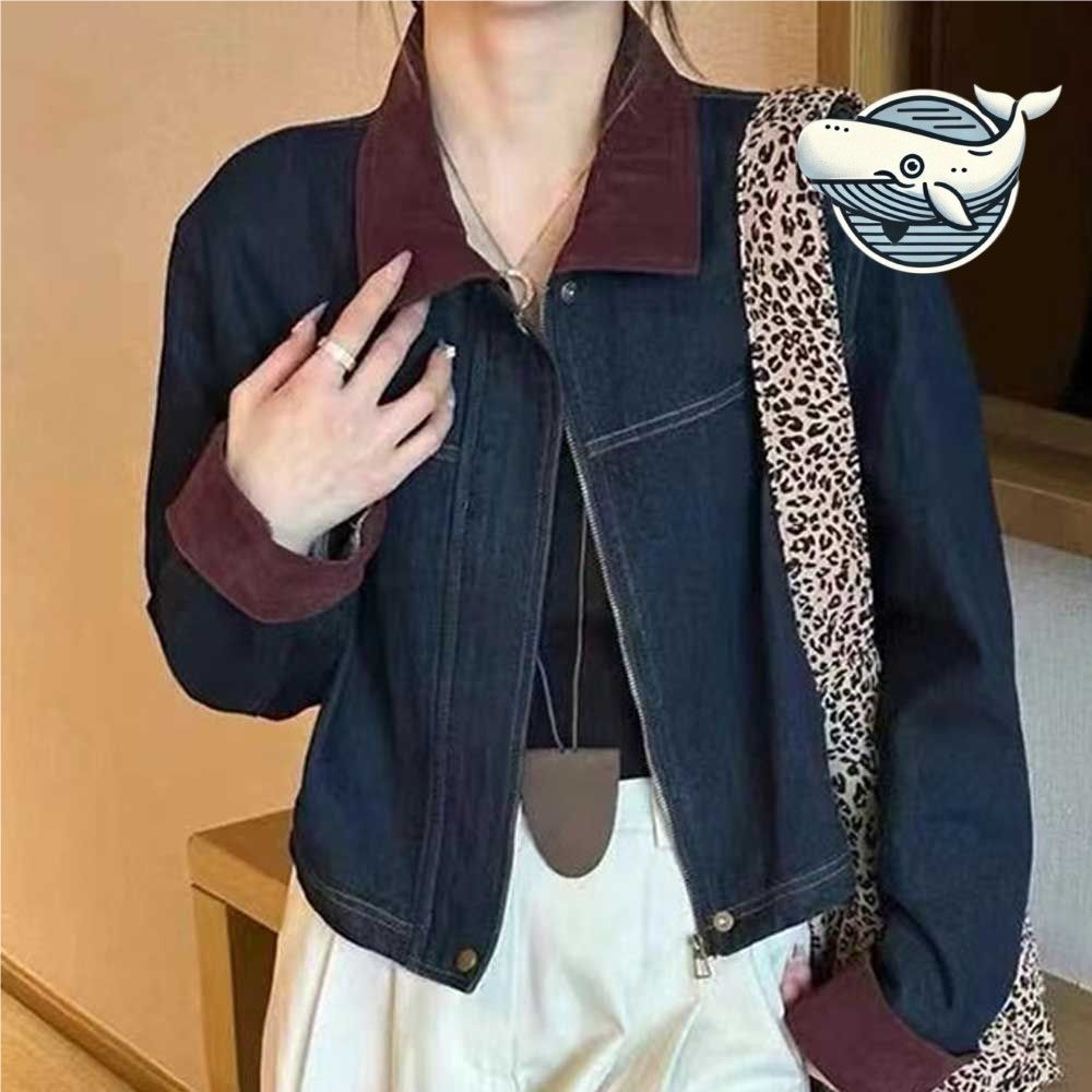 트렌디한 크롭 데님 자켓 캐주얼 스타일 데일리