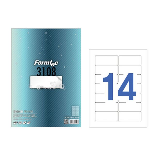 폼텍 방수라벨지 PP3108 14칸 10매x2개