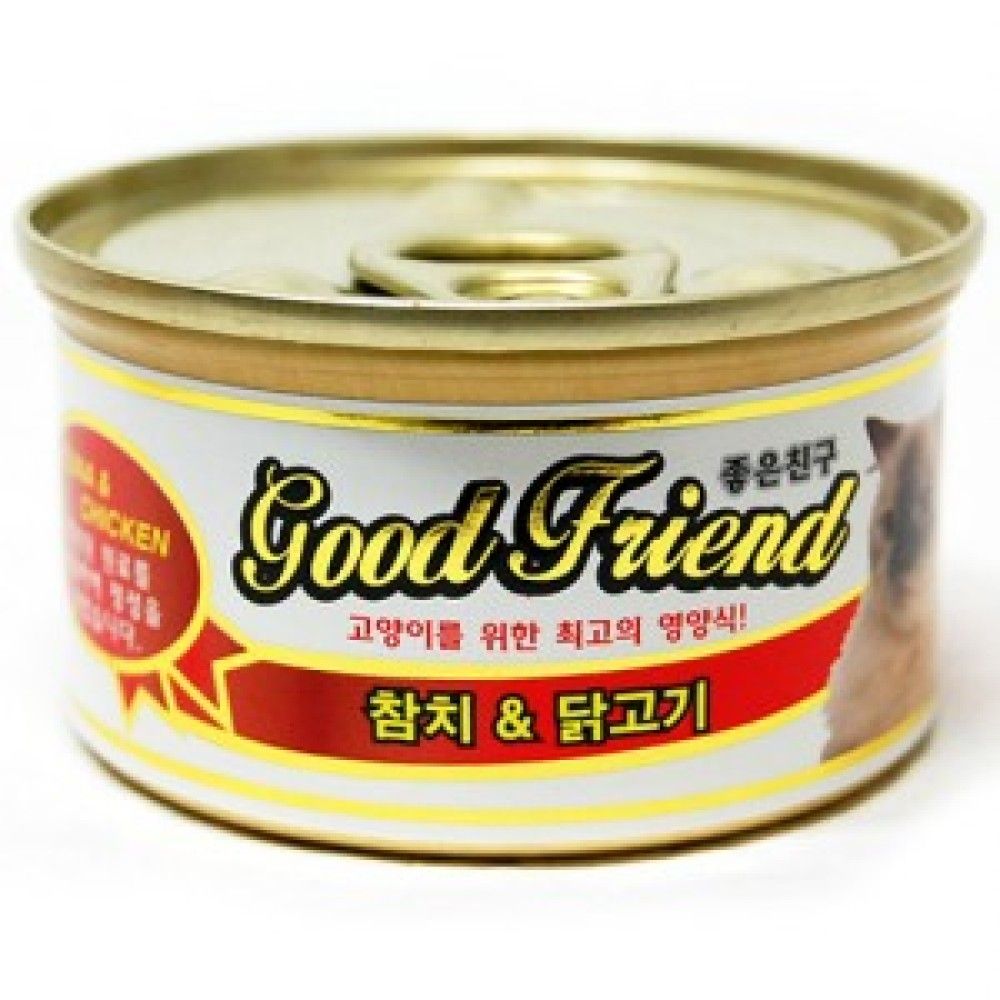 굿프랜드 고양이캔 참치와 닭고기 85g 박스/24개입