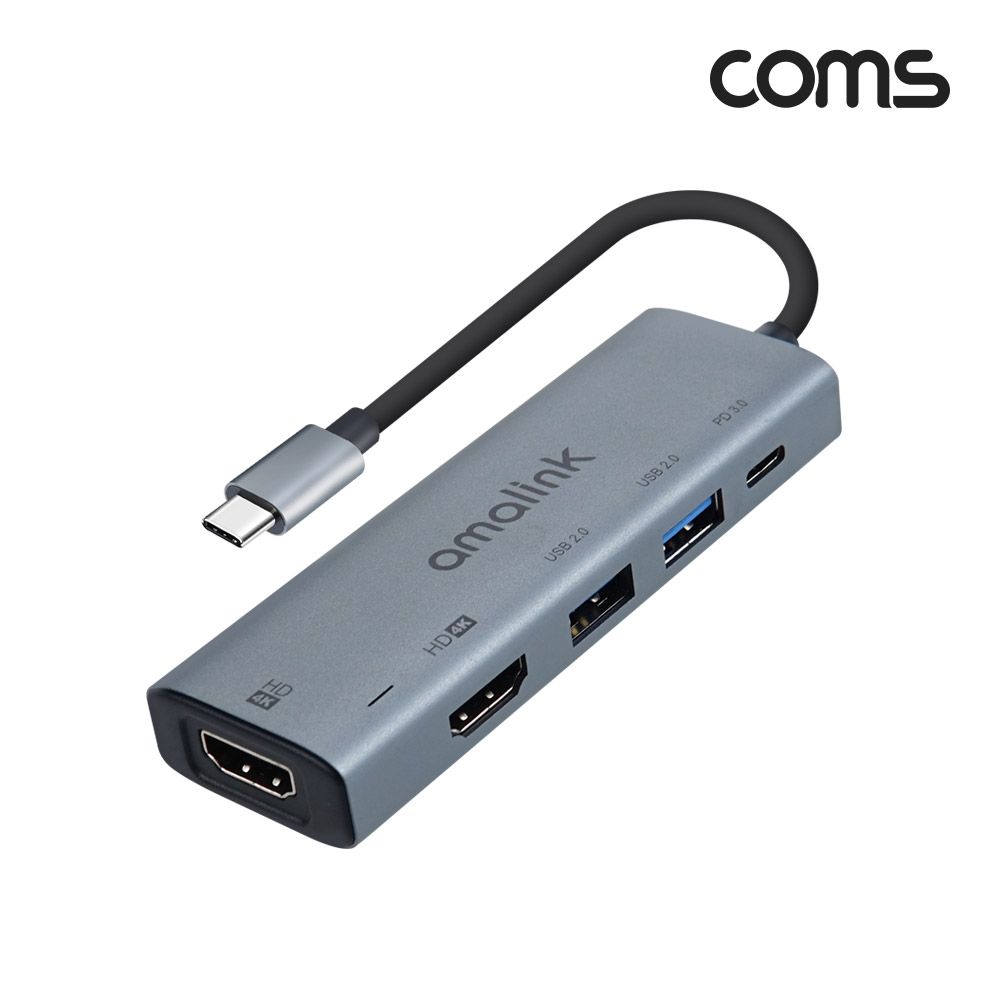 (COMS) USB 타입C to HDMI 2포트 듀얼 컨버터