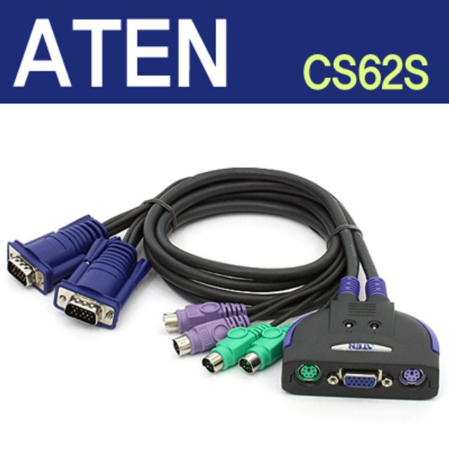 ATEN 2포트 PS/2 KVM 스위치 (CS62S)