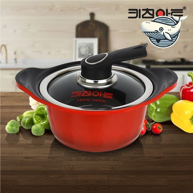 세라믹 양수냄비 전골 찌개 용기 코팅 와인레드