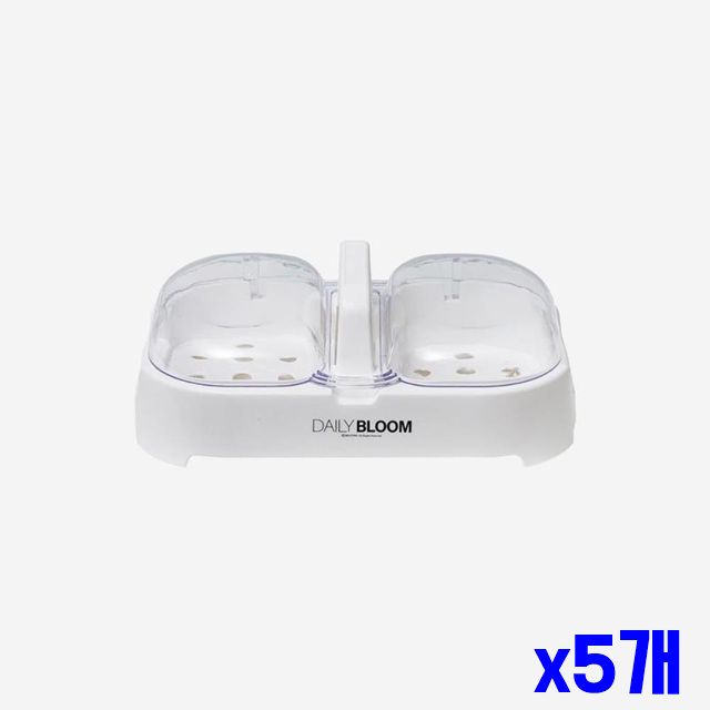 x5개 손잡이 2칸 비누대 넓은 비누홀더 뚜껑 물빠짐