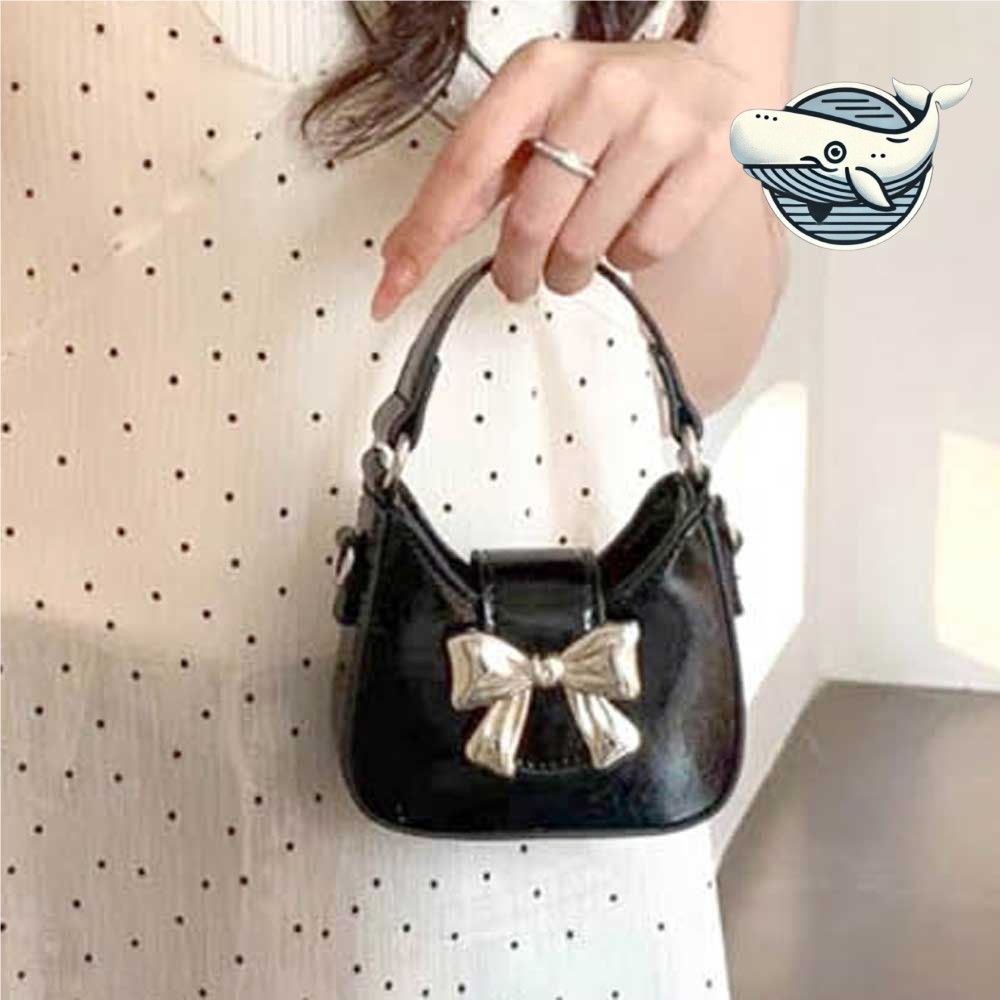 미니 토트백 리본 장식 패션 손가방 데일리