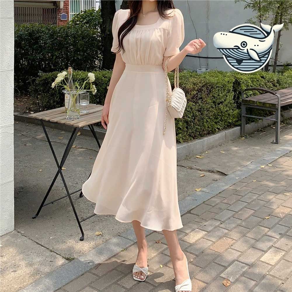 여리핏 스퀘어넥 앙증맞은 A라인 원피스 데일리