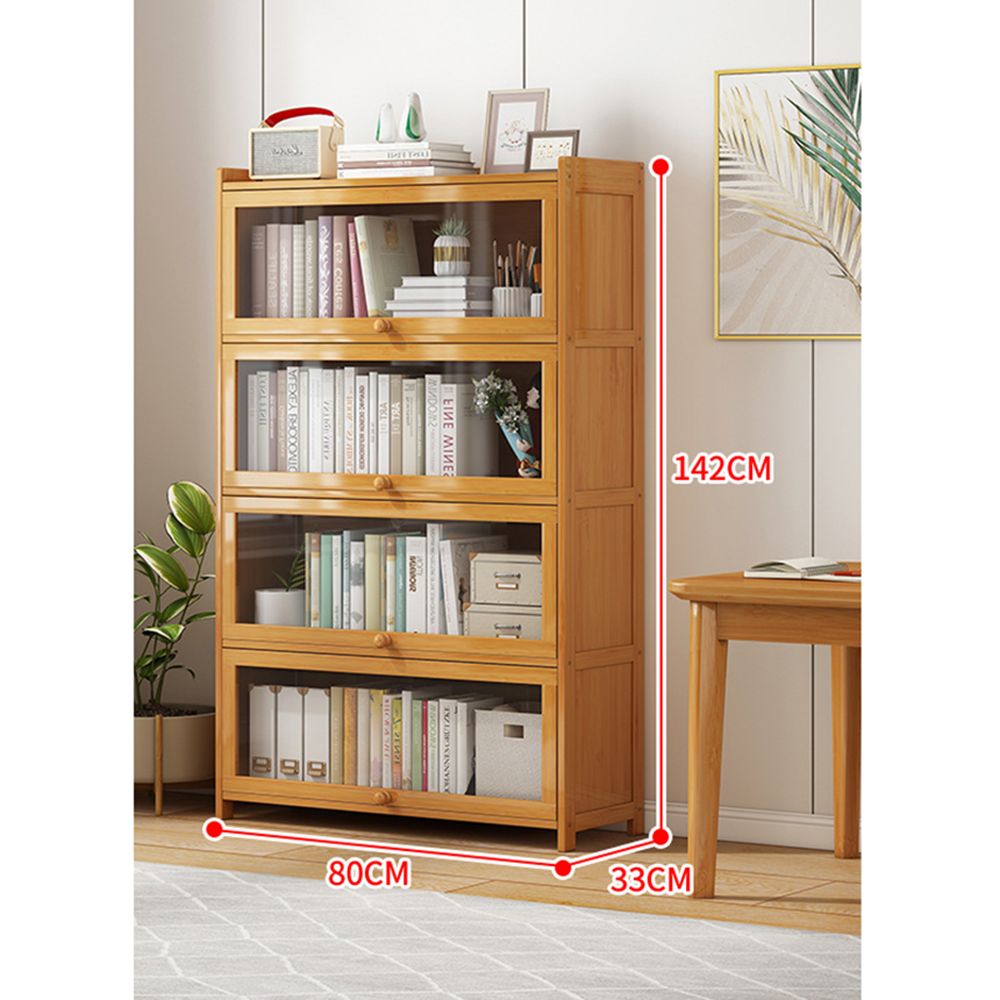 아크릴 5단 대나무 수납장 80cm 우드
