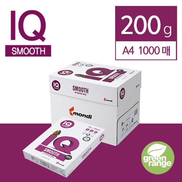 몬디 IQ SMOOTH 200G A4 1000매 백색 컬러복사용지