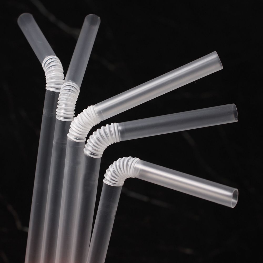 플라스틱빨대 자바라 7.0mmX210mm 투명 벌크 10000개