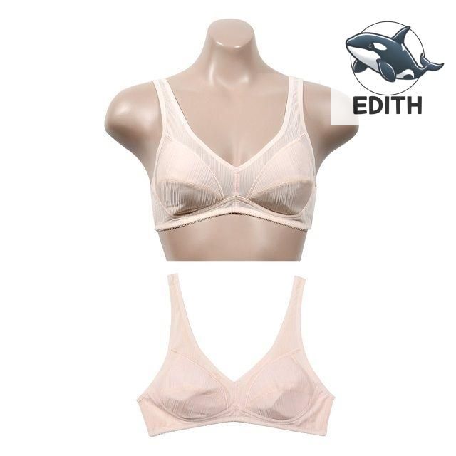 편안한 부직포 노와이어 여성 브라 스트라이프