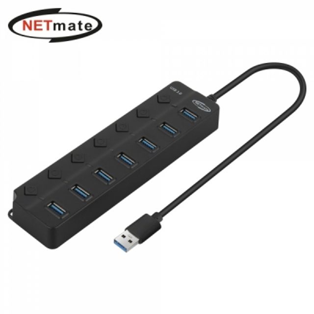 강원전자 넷메이트 USB3.0 7포트 허브 (블랙)