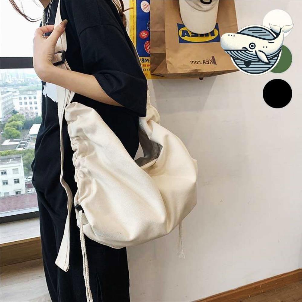 여성 캐주얼 스트링 크로스백 부드러운 캔버스