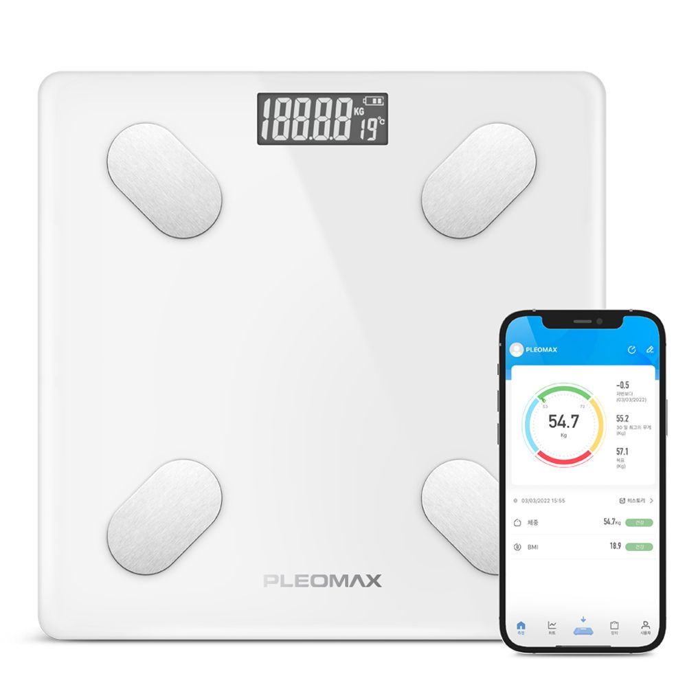 PLEOMAX 스마트 체중계 화이트 (PM-SCALES01)