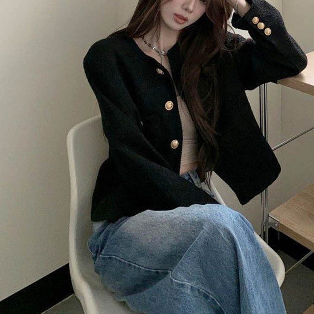 노카라 차이나넥 트위드 숏 크롭재킷 가을여성자켓