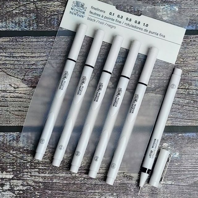 윈저앤뉴튼 번짐없는 방수ink 파인라이너 블랙 5종Set