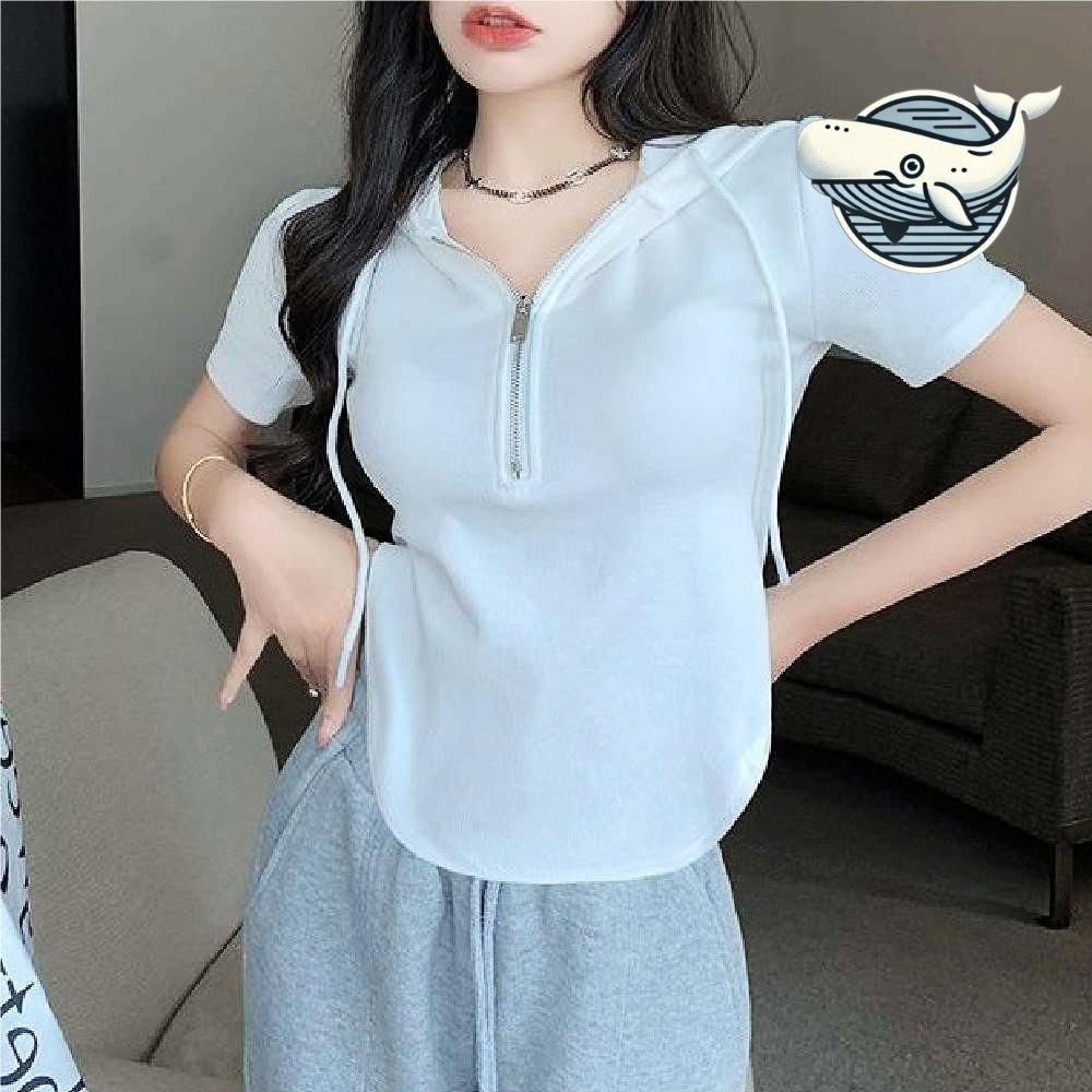여름 후드집업 티셔츠 캐주얼 짧은팔 패셔너블