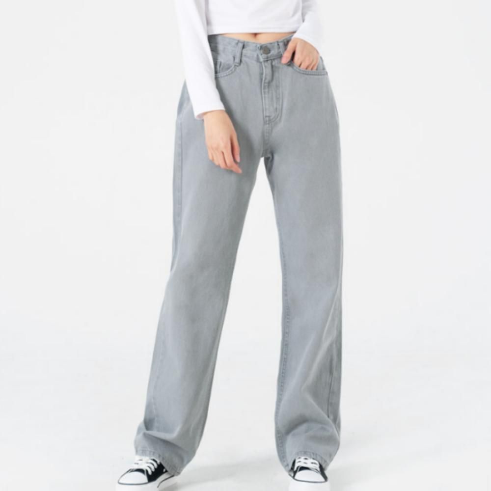 여성 데일리 빅사이즈 세미와이드 청바지 데님팬츠