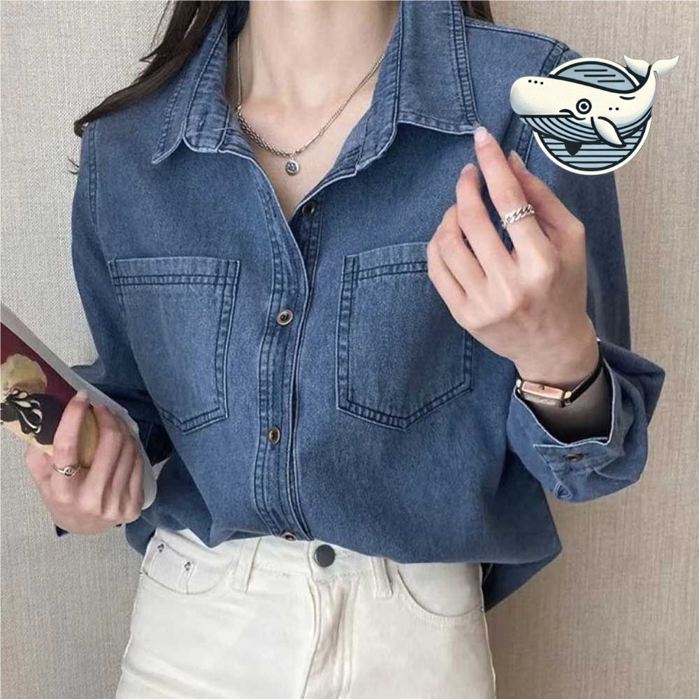 캐주얼 봄가을 데님 오버핏 남방 스타일리시