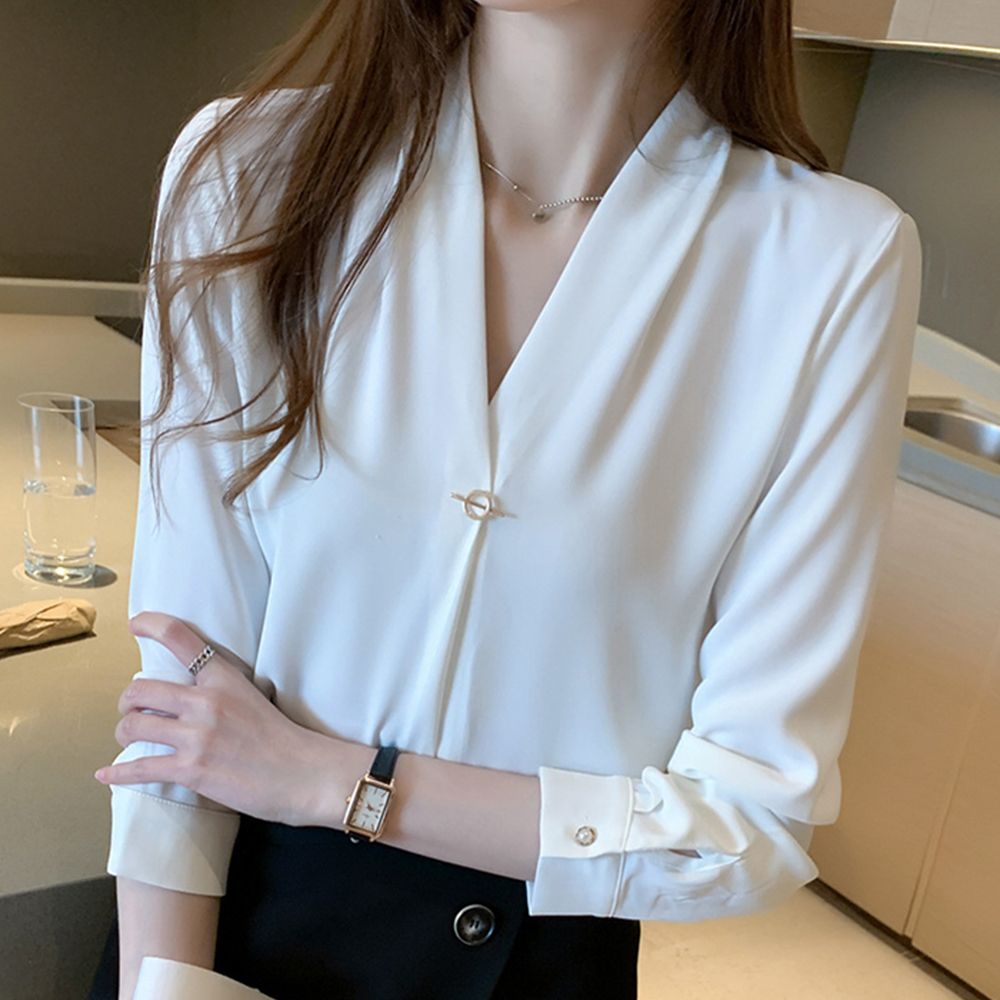 블라우스 장식 여자 봄 풀오버 MA8205 브