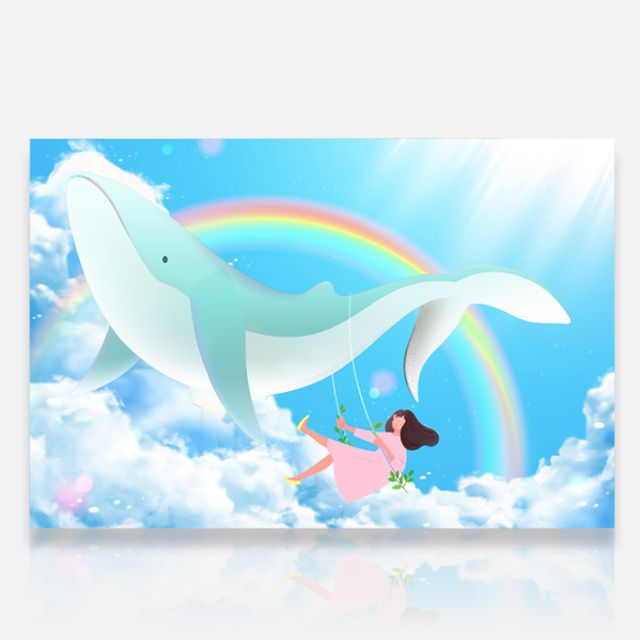 보석십자수 3D 고래와 소녀 (60x40cm)