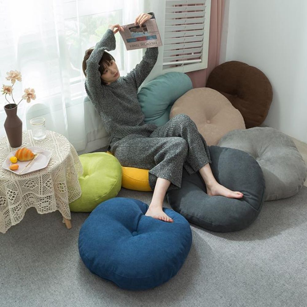 쿠션감 두꺼운 방석 기본 부들 데이 원형 홈 55cm