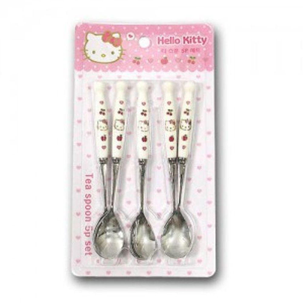 티스푼 5p 커피 다도 차 스푼 스텐 숟가락 나무티스푼