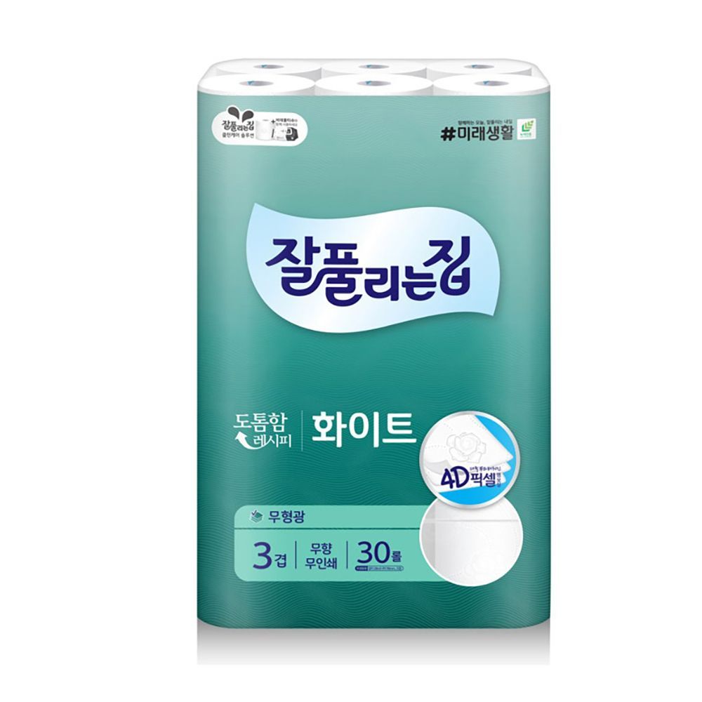 잘풀리는집 3겹 화장지 두루마리 휴지 28m 30롤