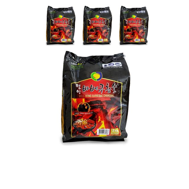 캠핑시 편리하게 사용하는 바베큐 참숯 2kg X 4개