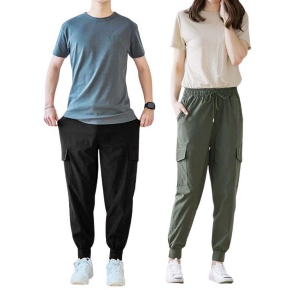 여름 남녀공용 쿨링 카고 인견 바지 조거 팬츠 작업복